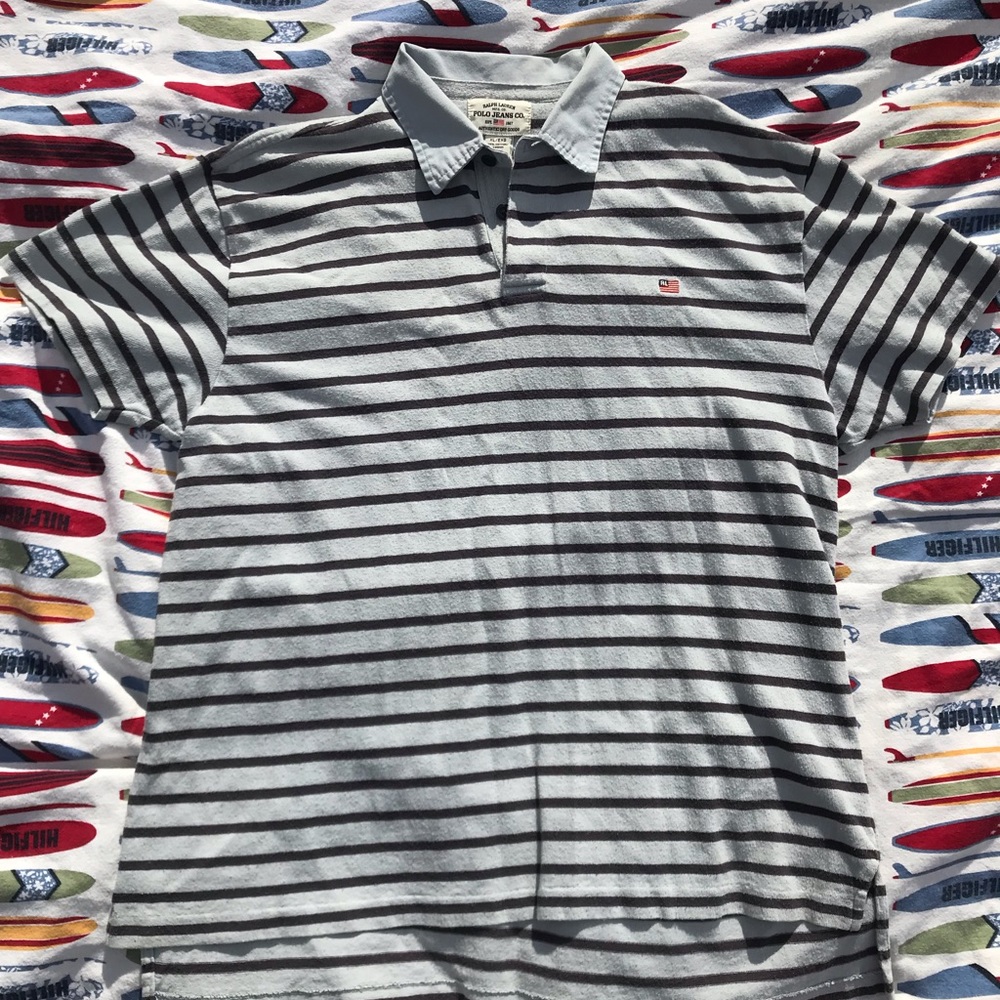 VINTAGE Polo Jeans Striped Polo XL
